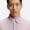 Printed slim-fit shirt in a cotton blend