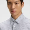 Printed slim-fit shirt in a cotton blend