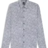 Printed slim-fit shirt in a cotton blend