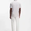 Printed slim-fit shirt in cotton-blend jersey