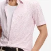 Printed slim-fit shirt in cotton-blend jersey