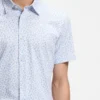 Printed slim-fit shirt in cotton-blend jersey