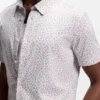 Printed slim-fit shirt in cotton-blend jersey