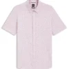 Printed slim-fit shirt in cotton-blend jersey