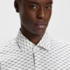 Printed slim-fit shirt in cotton poplin