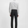 Printed slim-fit shirt in cotton poplin