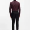 Printed slim-fit shirt in cotton poplin