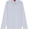 Printed slim-fit shirt in cotton poplin