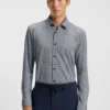 Printed slim-fit shirt in flex-weave fabric