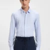 Printed slim-fit shirt in flex-weave fabric
