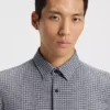 Printed slim-fit shirt in flex-weave fabric