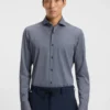Printed slim-fit shirt in Italian-made performance-stretch jersey