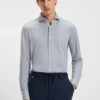 Printed slim-fit shirt in Italian-made performance-stretch jersey