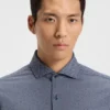 Printed slim-fit shirt in Italian-made performance-stretch jersey