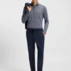 Printed slim-fit shirt in Italian-made performance-stretch jersey