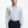 Printed slim-fit shirt in Italian-made twill