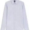 Printed slim-fit shirt in Italian-made twill