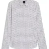 Printed slim-fit shirt in Italian performance-stretch jersey