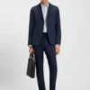 Printed slim-fit shirt in Italian performance-stretch jersey