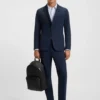 Printed slim-fit shirt in Italian performance-stretch jersey