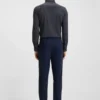 Printed slim-fit shirt in Italian performance-stretch jersey