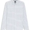 Printed slim-fit shirt in Italian performance-stretch jersey