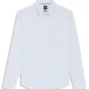 Printed slim-fit shirt in Italian performance-stretch jersey