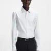 Printed slim-fit shirt in Oxford stretch cotton