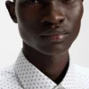 Printed slim-fit shirt in Oxford stretch cotton
