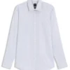 Printed slim-fit shirt in Oxford stretch cotton