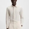 Printed slim-fit shirt in performance-stretch fabric