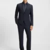 Printed slim-fit shirt in performance-stretch fabric