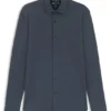 Printed slim-fit shirt in performance-stretch fabric