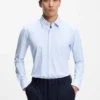 Printed slim-fit shirt in performance-stretch jersey