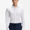 Printed slim-fit shirt in performance-stretch jersey