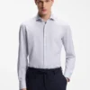 Printed slim-fit shirt in performance-stretch jersey