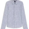 Printed slim-fit shirt in performance-stretch jersey