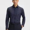 Printed slim-fit shirt in performance-stretch jersey