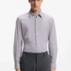 Printed slim-fit shirt in performance-stretch jersey