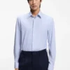 Printed slim-fit shirt in performance-stretch jersey