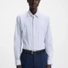 Printed slim-fit shirt in performance-stretch jersey