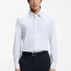 Printed slim-fit shirt in performance-stretch jersey