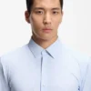 Printed slim-fit shirt in performance-stretch jersey