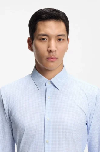 Printed slim-fit shirt in performance-stretch jersey Printed slim-fit shirt in performance-stretch jersey