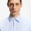Printed slim-fit shirt in performance-stretch jersey