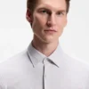 Printed slim-fit shirt in performance-stretch jersey