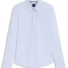 Printed slim-fit shirt in performance-stretch jersey