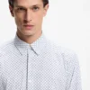 Printed slim-fit shirt in performance-stretch jersey