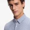 Printed slim-fit shirt in performance-stretch jersey
