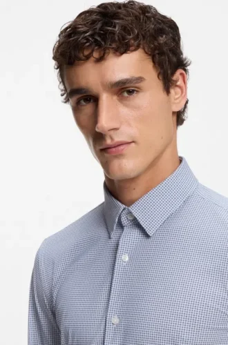 Printed slim-fit shirt in performance-stretch jersey Printed slim-fit shirt in performance-stretch jersey
